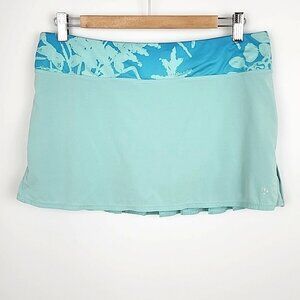 Lululemon Speed Skirt Skort Aruba Frisbee Sunset Floral Blue Aquamarine Size 6